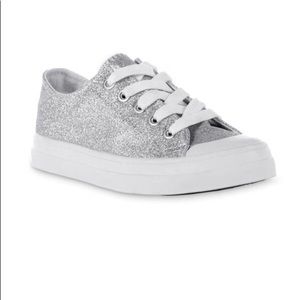 Big Girl Silver sparkle sneakers